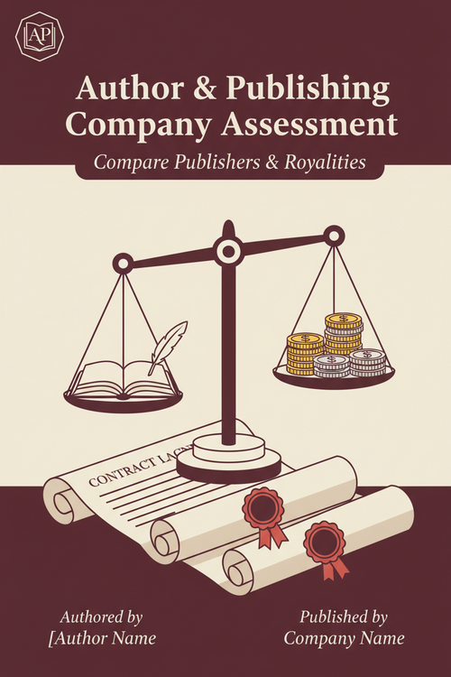 Author and publishing company assessment guide cover comparing publishers and royalties